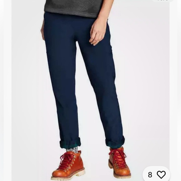NWT Eddie Bauer Women's Fleece-Lined Polar Pants Navy Blue 12 winter fall hiking - Picture 1 of 4